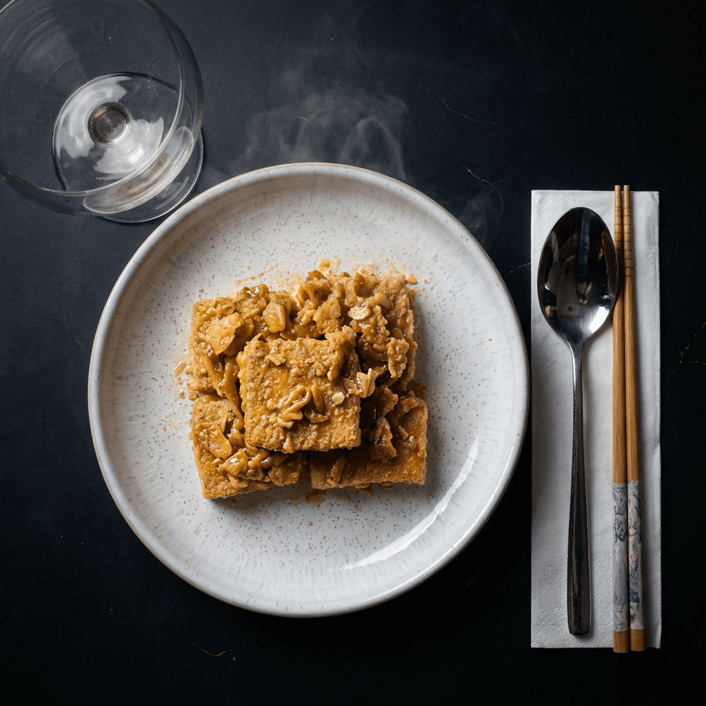 Reishi Golden Oat-Crusted Tofu with Salted Egg Yolk